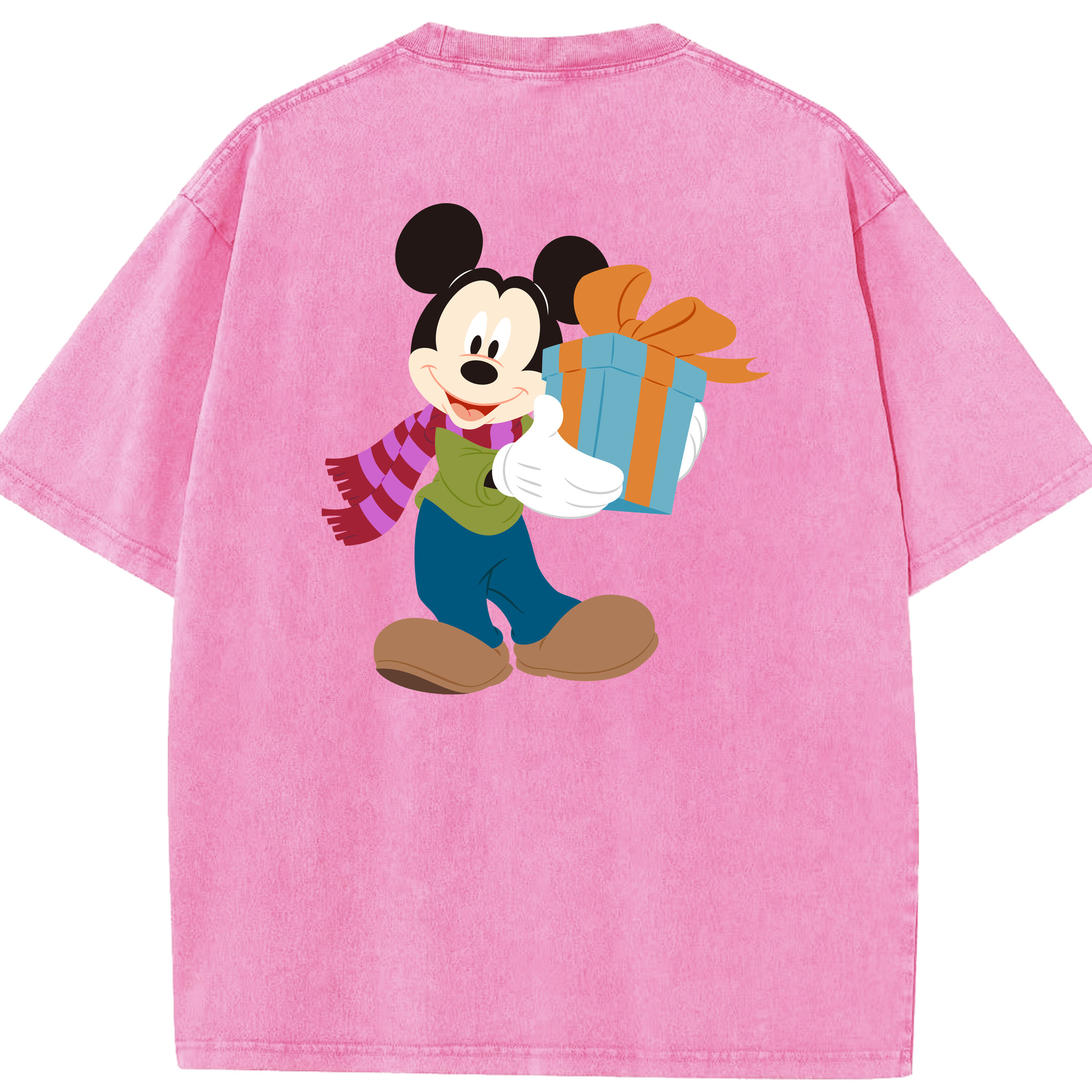 （画像用） ミッキーマウス Mickey Mouse 綿100% ヴィンテージ風 半袖Tシャツ（背面プリント）